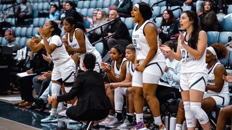 PSU-LV Women's Basketball Players Cheering